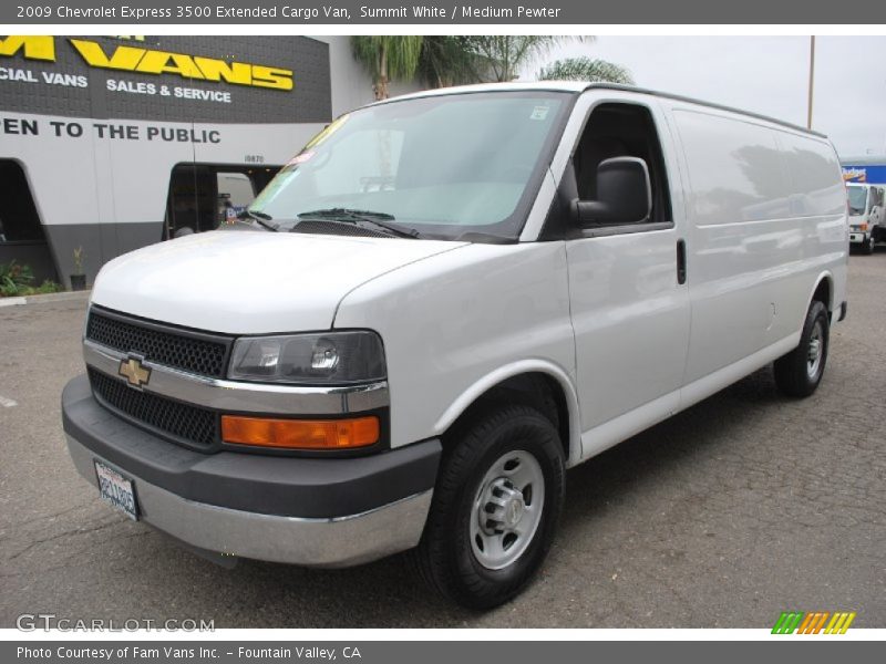Summit White / Medium Pewter 2009 Chevrolet Express 3500 Extended Cargo Van