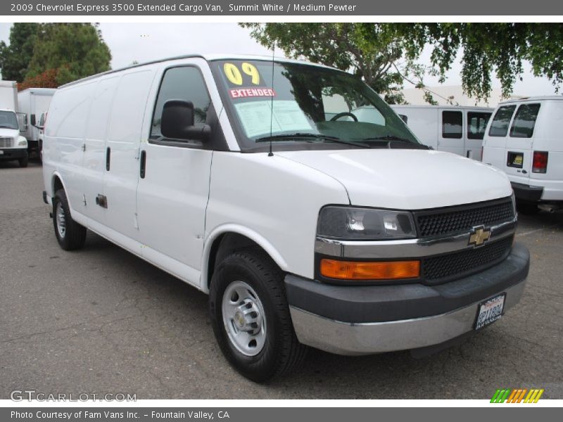 Summit White / Medium Pewter 2009 Chevrolet Express 3500 Extended Cargo Van