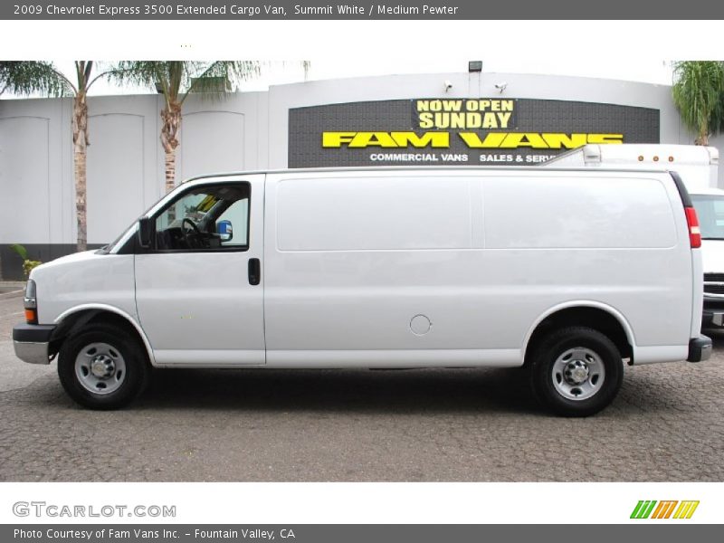 Summit White / Medium Pewter 2009 Chevrolet Express 3500 Extended Cargo Van