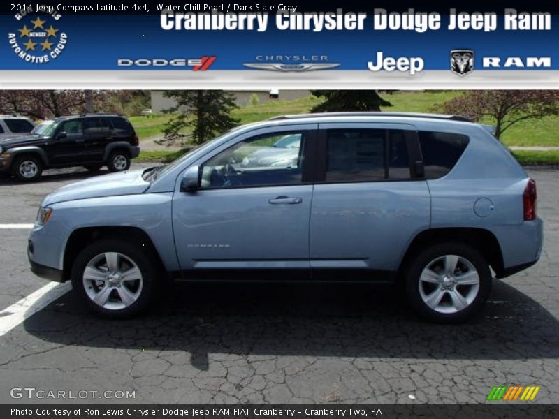 Winter Chill Pearl / Dark Slate Gray 2014 Jeep Compass Latitude 4x4