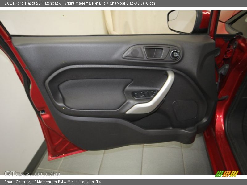 Bright Magenta Metallic / Charcoal Black/Blue Cloth 2011 Ford Fiesta SE Hatchback