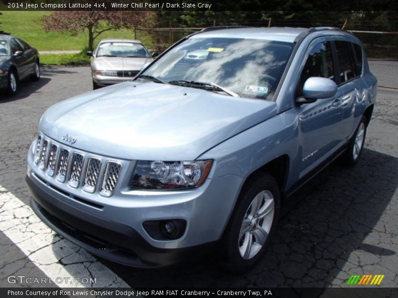 Winter Chill Pearl / Dark Slate Gray 2014 Jeep Compass Latitude 4x4