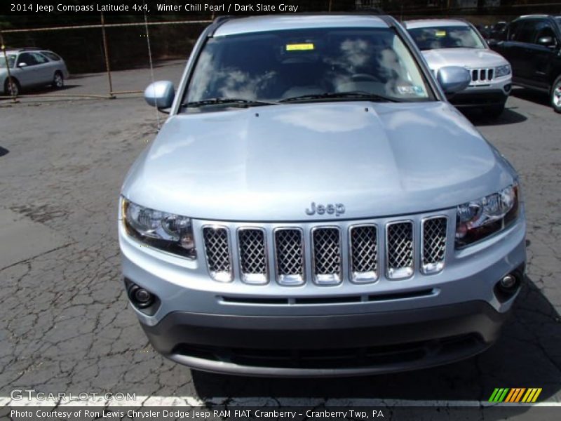 Winter Chill Pearl / Dark Slate Gray 2014 Jeep Compass Latitude 4x4