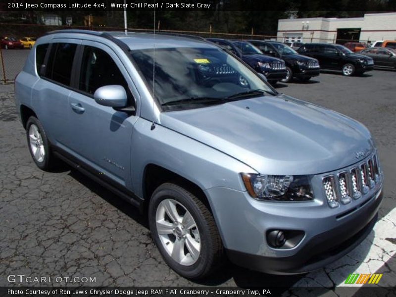 Winter Chill Pearl / Dark Slate Gray 2014 Jeep Compass Latitude 4x4