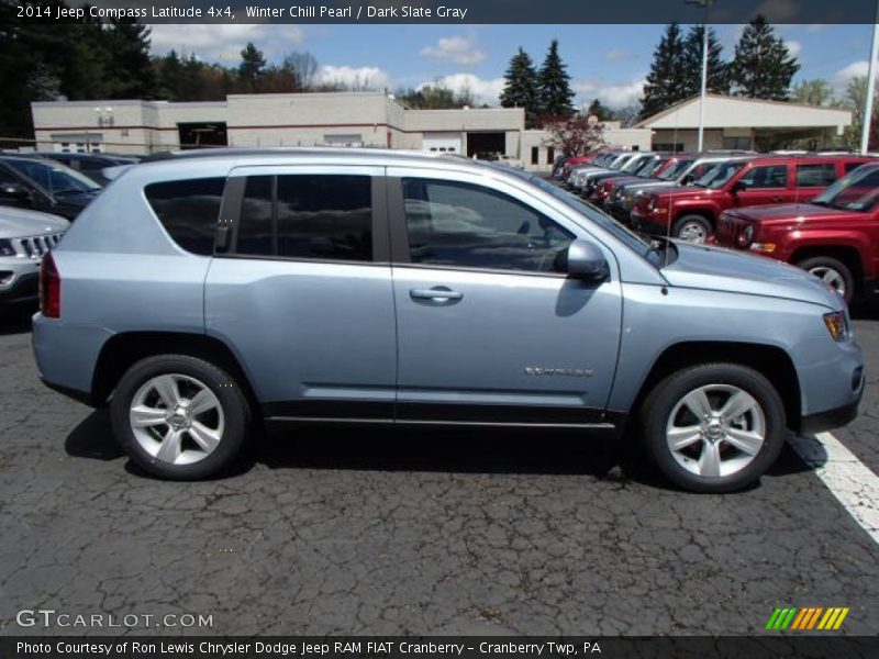 Winter Chill Pearl / Dark Slate Gray 2014 Jeep Compass Latitude 4x4