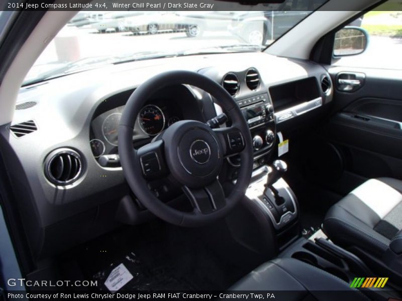 Winter Chill Pearl / Dark Slate Gray 2014 Jeep Compass Latitude 4x4