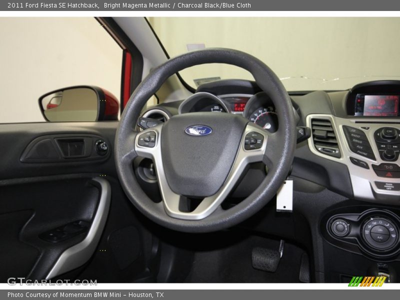 Bright Magenta Metallic / Charcoal Black/Blue Cloth 2011 Ford Fiesta SE Hatchback