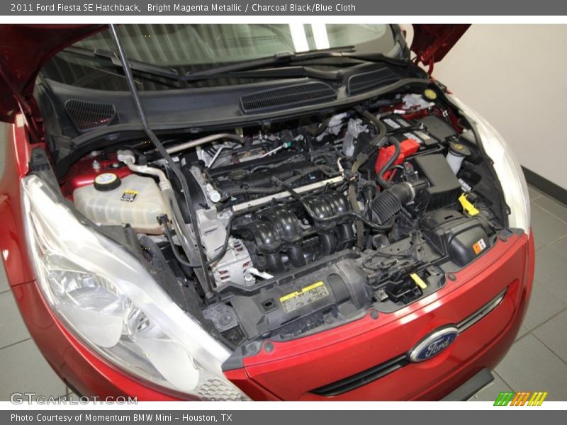 Bright Magenta Metallic / Charcoal Black/Blue Cloth 2011 Ford Fiesta SE Hatchback
