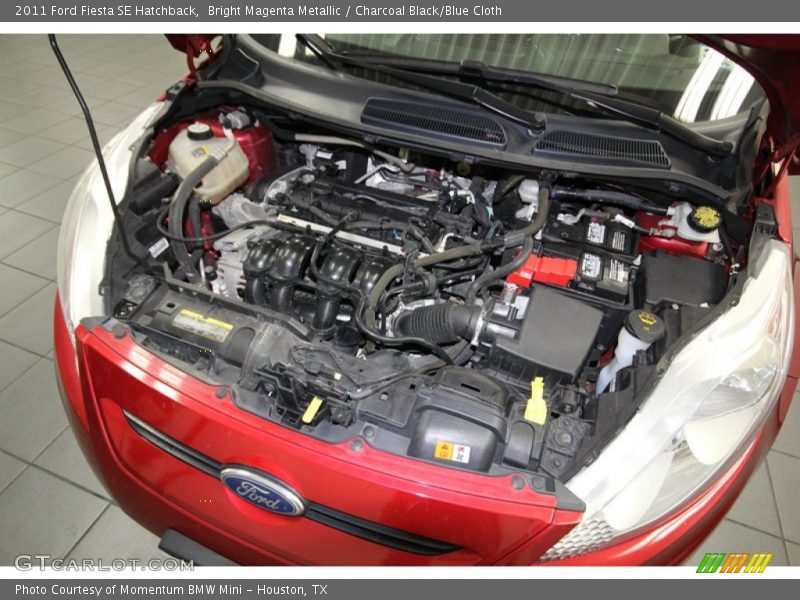 Bright Magenta Metallic / Charcoal Black/Blue Cloth 2011 Ford Fiesta SE Hatchback