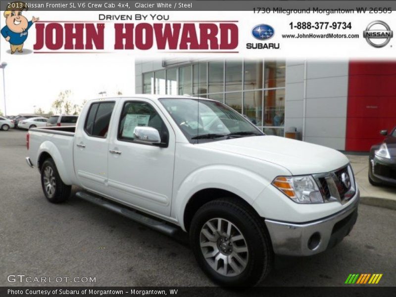Glacier White / Steel 2013 Nissan Frontier SL V6 Crew Cab 4x4