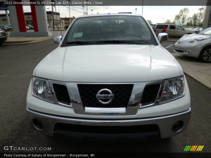 Glacier White / Steel 2013 Nissan Frontier SL V6 Crew Cab 4x4