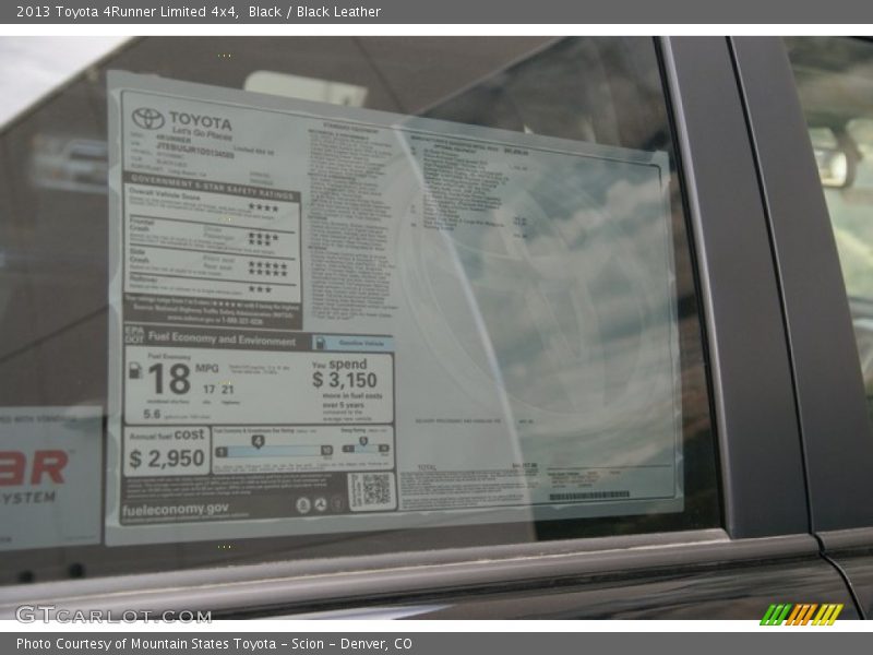 Black / Black Leather 2013 Toyota 4Runner Limited 4x4