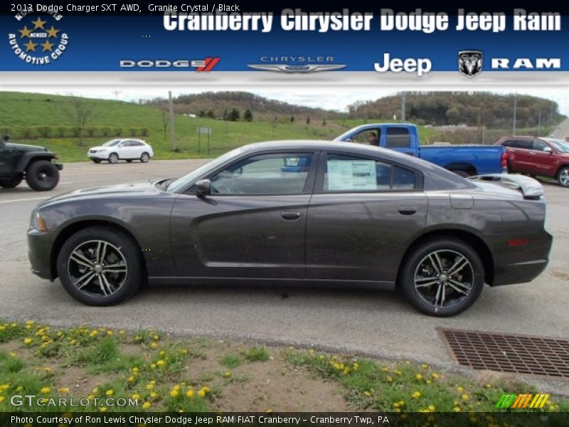 Granite Crystal / Black 2013 Dodge Charger SXT AWD