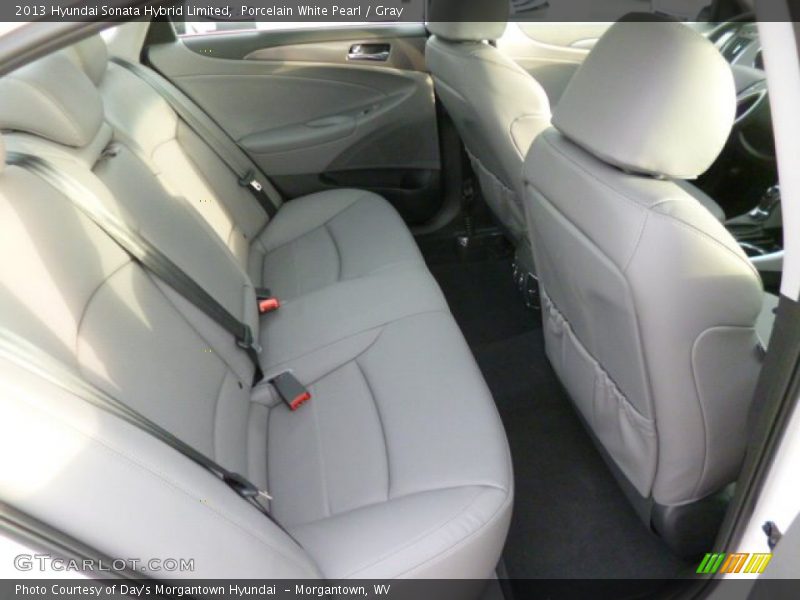 Porcelain White Pearl / Gray 2013 Hyundai Sonata Hybrid Limited