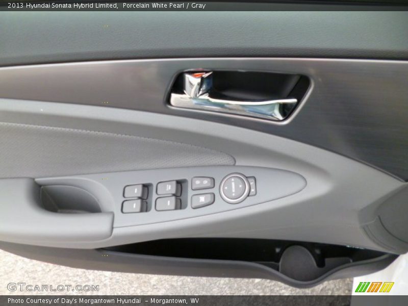 Porcelain White Pearl / Gray 2013 Hyundai Sonata Hybrid Limited