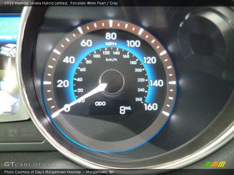 Porcelain White Pearl / Gray 2013 Hyundai Sonata Hybrid Limited
