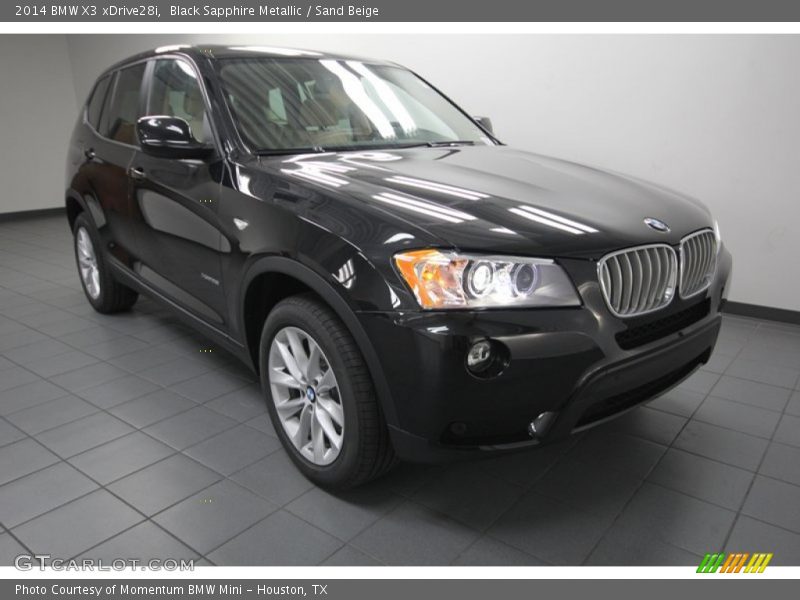 Black Sapphire Metallic / Sand Beige 2014 BMW X3 xDrive28i