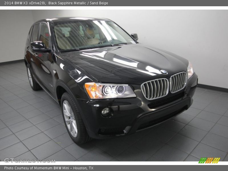 Black Sapphire Metallic / Sand Beige 2014 BMW X3 xDrive28i