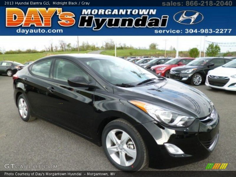 Midnight Black / Gray 2013 Hyundai Elantra GLS