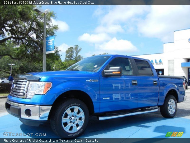 Blue Flame Metallic / Steel Gray 2011 Ford F150 XLT SuperCrew