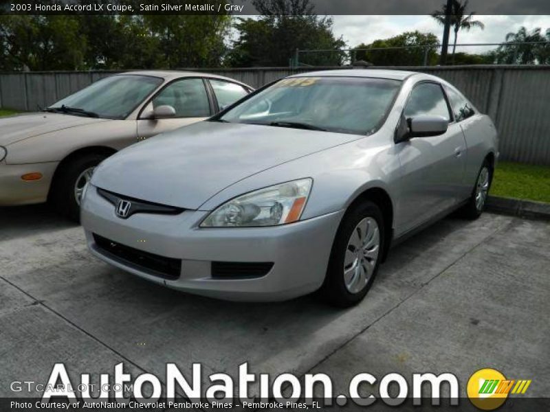 Satin Silver Metallic / Gray 2003 Honda Accord LX Coupe