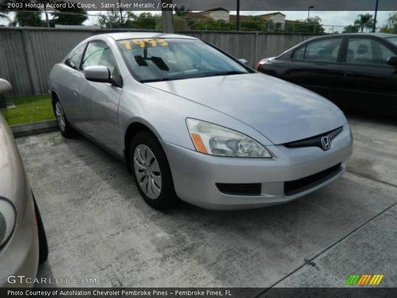 Satin Silver Metallic / Gray 2003 Honda Accord LX Coupe