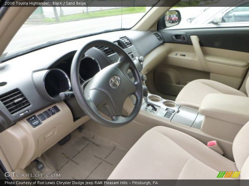 Black / Sand Beige 2008 Toyota Highlander