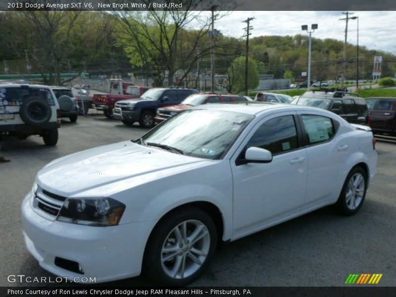 New Bright White / Black/Red 2013 Dodge Avenger SXT V6