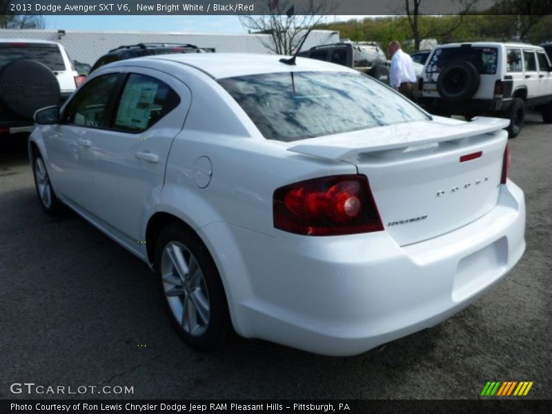 New Bright White / Black/Red 2013 Dodge Avenger SXT V6
