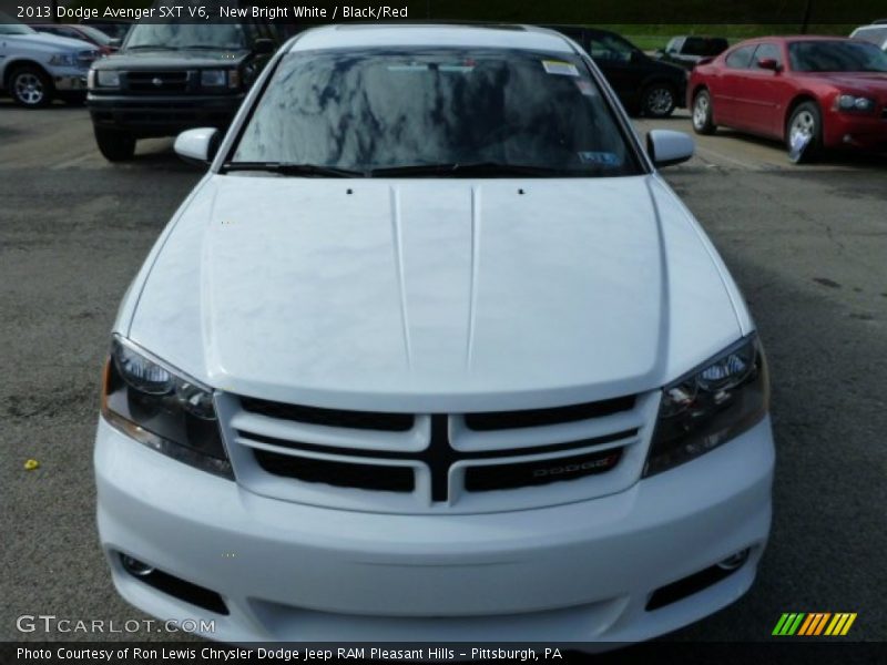 New Bright White / Black/Red 2013 Dodge Avenger SXT V6
