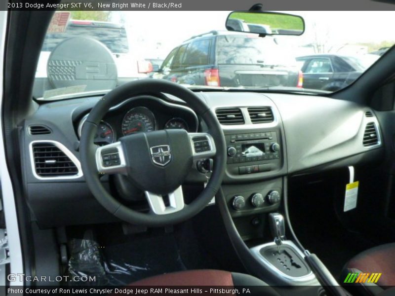 New Bright White / Black/Red 2013 Dodge Avenger SXT V6