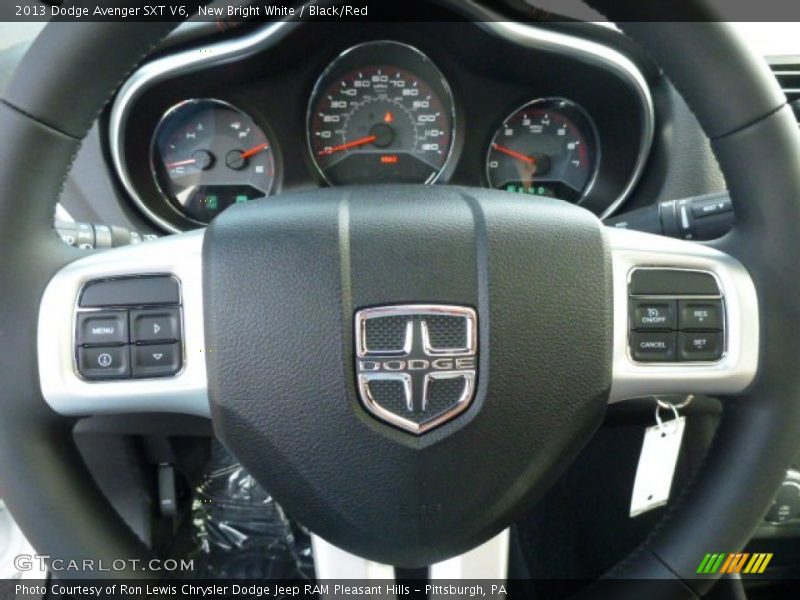 New Bright White / Black/Red 2013 Dodge Avenger SXT V6