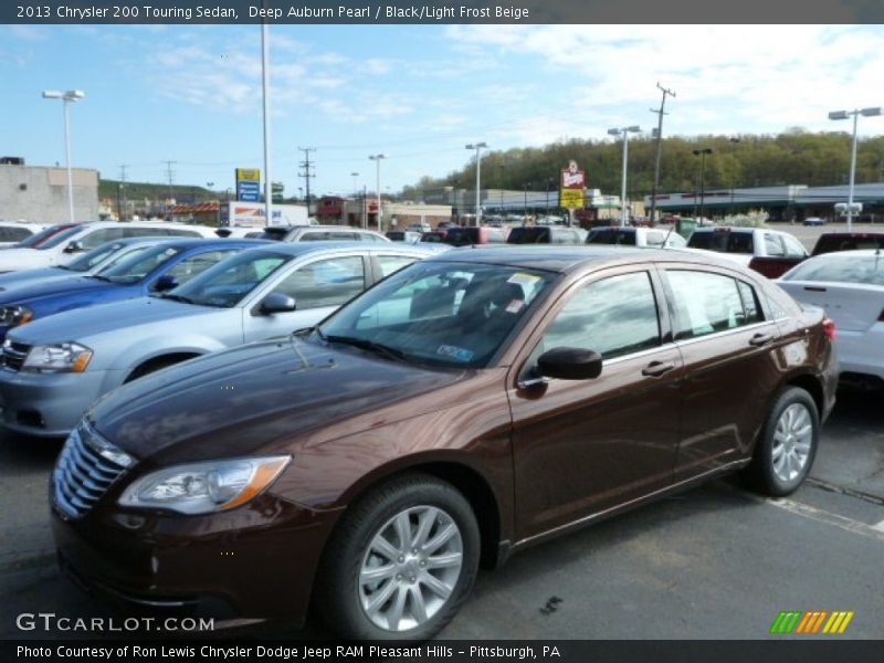 Deep Auburn Pearl / Black/Light Frost Beige 2013 Chrysler 200 Touring Sedan
