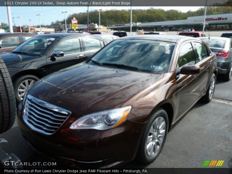 Deep Auburn Pearl / Black/Light Frost Beige 2013 Chrysler 200 LX Sedan