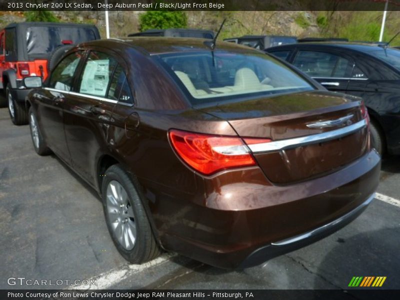 Deep Auburn Pearl / Black/Light Frost Beige 2013 Chrysler 200 LX Sedan