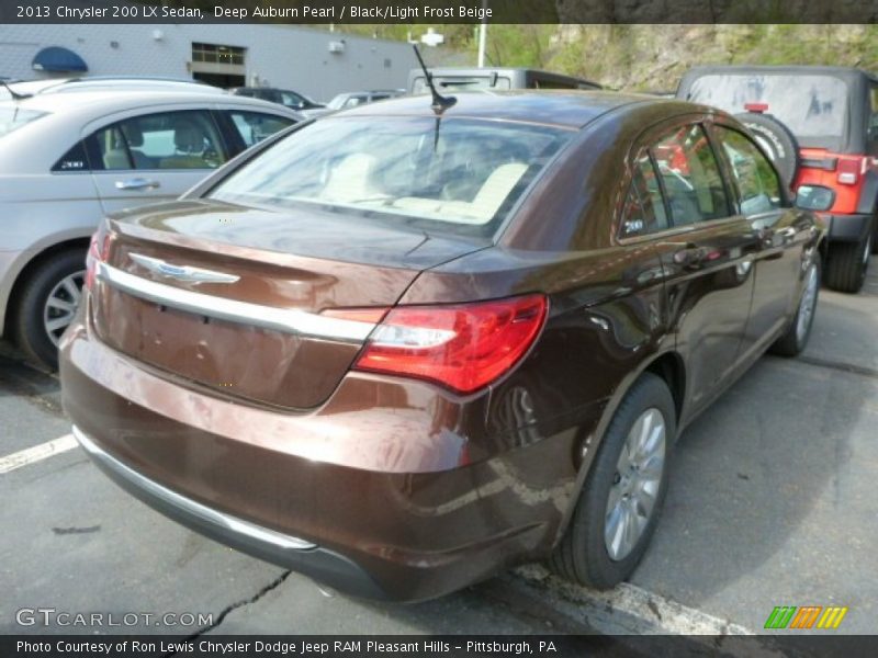 Deep Auburn Pearl / Black/Light Frost Beige 2013 Chrysler 200 LX Sedan