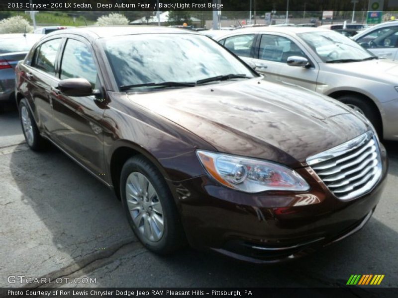 Deep Auburn Pearl / Black/Light Frost Beige 2013 Chrysler 200 LX Sedan