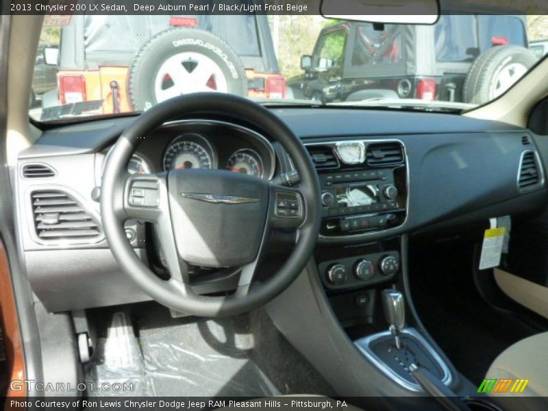 Deep Auburn Pearl / Black/Light Frost Beige 2013 Chrysler 200 LX Sedan