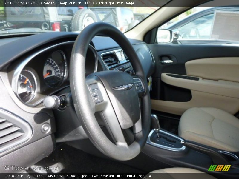 Deep Auburn Pearl / Black/Light Frost Beige 2013 Chrysler 200 LX Sedan