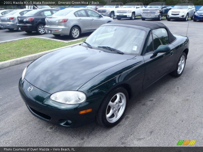Emerald Green Mica / Black 2001 Mazda MX-5 Miata Roadster