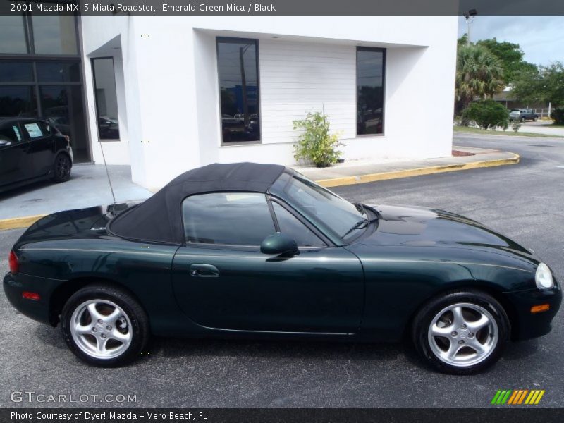 Emerald Green Mica / Black 2001 Mazda MX-5 Miata Roadster