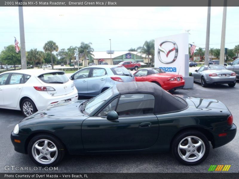 Emerald Green Mica / Black 2001 Mazda MX-5 Miata Roadster