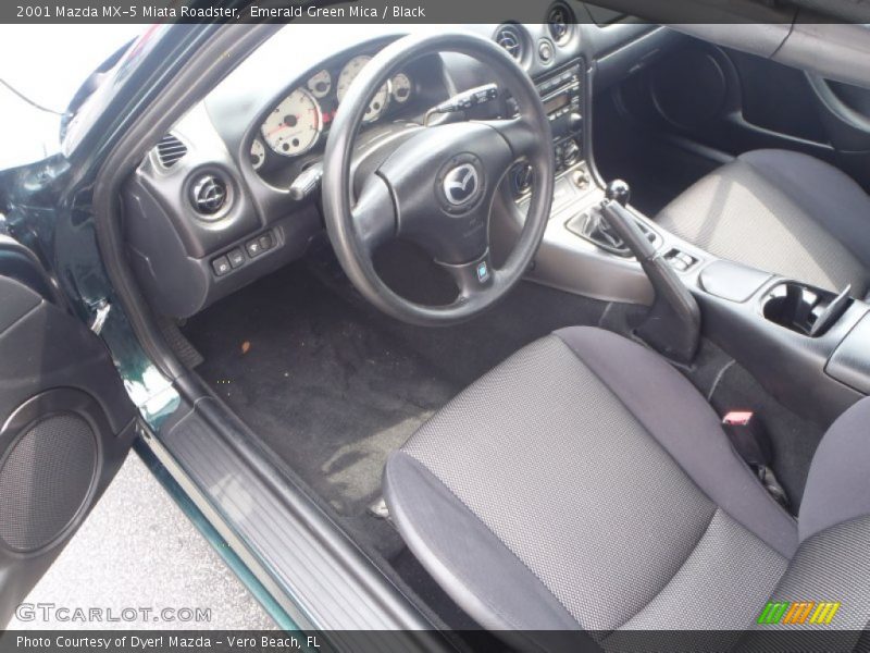 Emerald Green Mica / Black 2001 Mazda MX-5 Miata Roadster