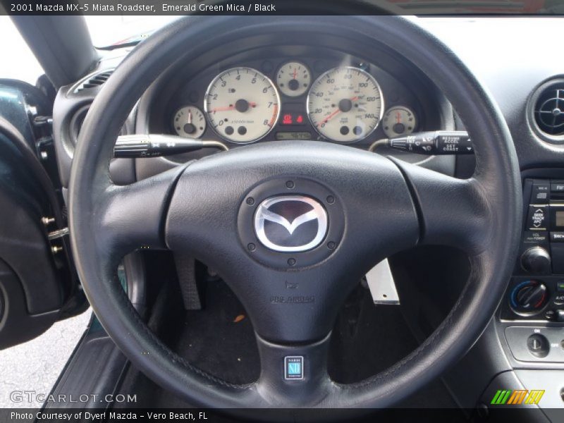 Emerald Green Mica / Black 2001 Mazda MX-5 Miata Roadster
