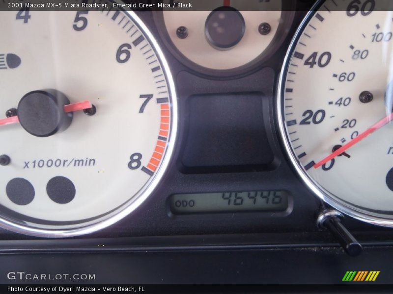 Emerald Green Mica / Black 2001 Mazda MX-5 Miata Roadster