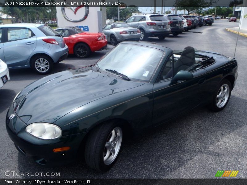 Emerald Green Mica / Black 2001 Mazda MX-5 Miata Roadster