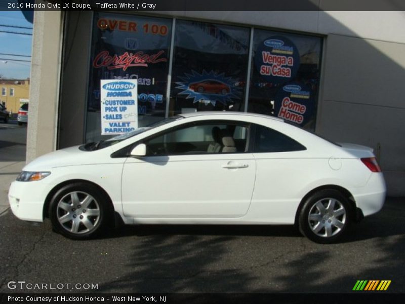 Taffeta White / Gray 2010 Honda Civic LX Coupe