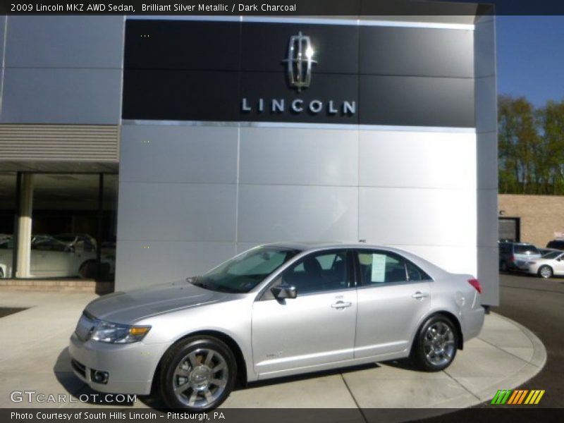 Brilliant Silver Metallic / Dark Charcoal 2009 Lincoln MKZ AWD Sedan