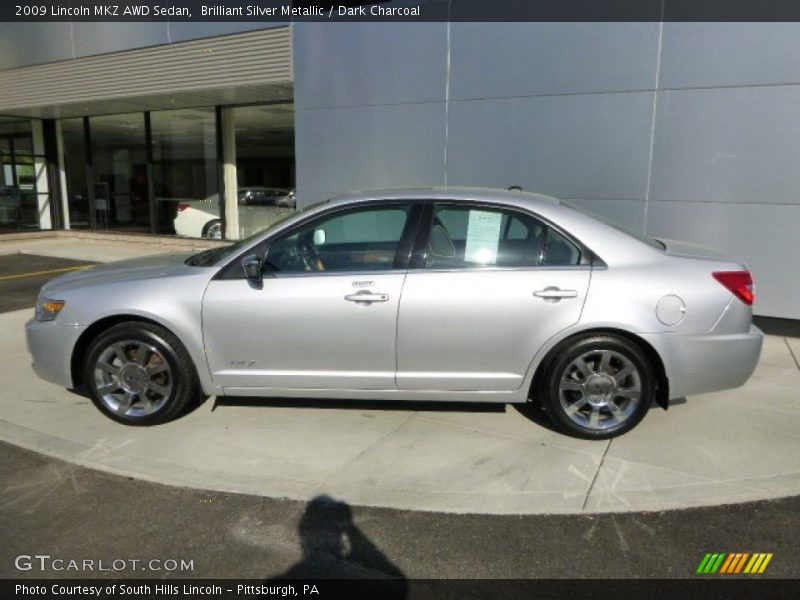 Brilliant Silver Metallic / Dark Charcoal 2009 Lincoln MKZ AWD Sedan