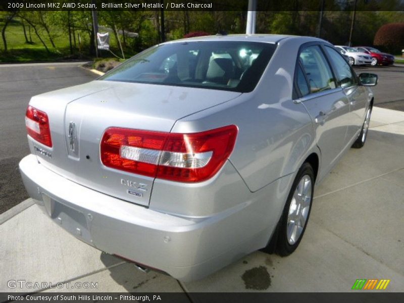 Brilliant Silver Metallic / Dark Charcoal 2009 Lincoln MKZ AWD Sedan